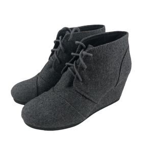 Soda gray Rex lace up oxford ankle wedge bootie 6